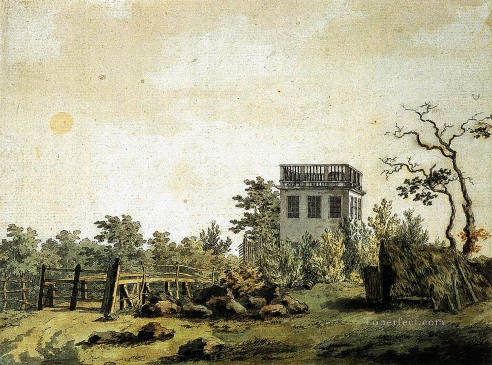 パビリオンのある風景 ロマンチックなカスパール・ダーヴィト・フリードリッヒ油絵